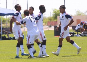 Real Salt Lake - Arizona celebrates a goal against LA Galaxy